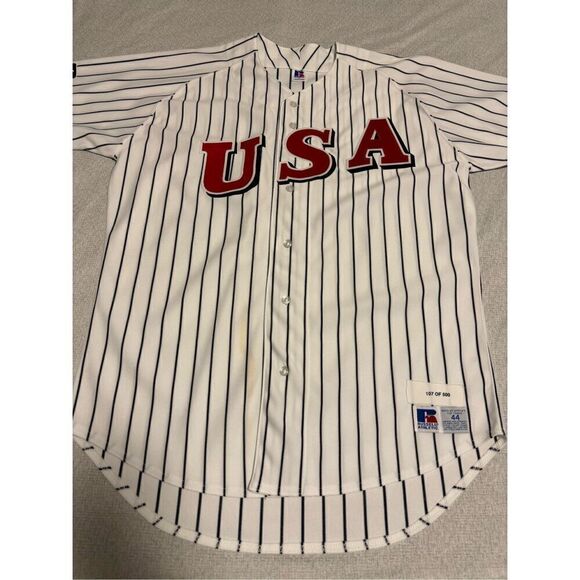 Team USA Size 44 Russell Athletic 107 of 500 Men Baseball Jersey Vintage - Picture 1 of 7
